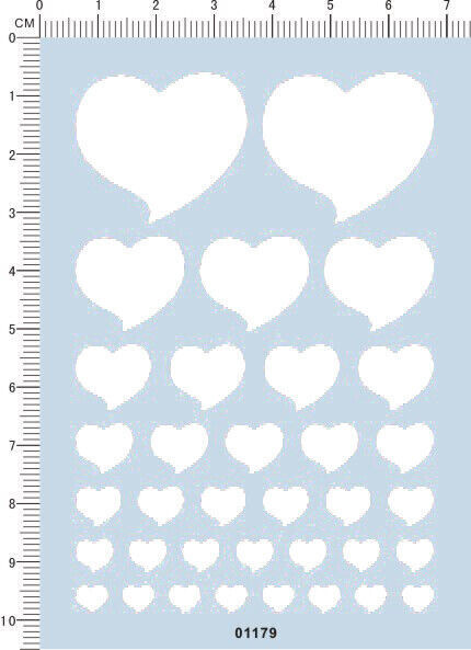 Decals Hearts for different scales model kits White/Red 01179