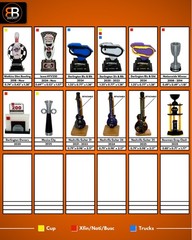 NASCAR Diecast 1/24 Scale Trophies Champion Martinsville Bristol Darlington