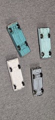 Lot Of 4 VTG Model Cars Promo Screw Bottom Thunderbird 60 Chevy wagon Mercury