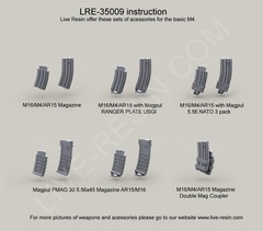 Live Resin 35009 1/35 US Army M4/M16 Magazine Set