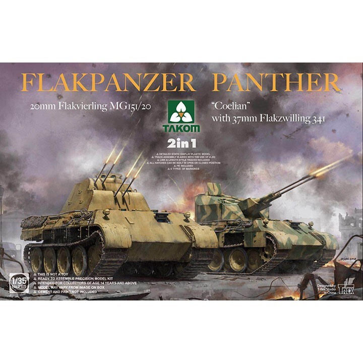 Takom #2105 1/35 Flakpanzer Panther Coelian with 37mm Flakzwilling 341