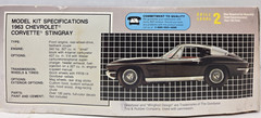 AMT ERTL 1963 Chevrolet Corvette Stingray 1/25 Scale Model Car Kit #6520