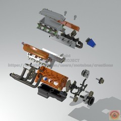 1:8-1:24 Scale 572 Copo Engine, 3D Resin Printed Kit with 4L75E-R Transmission