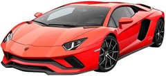 1/32 The Snap Kit Lamborghini Aventador S Pearl Red Plastic Model Kit AOSHIMA 12