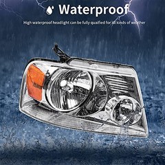 Headlight Assembly A Chrome Housing Amber Reflector Clear Lens OE Replacement