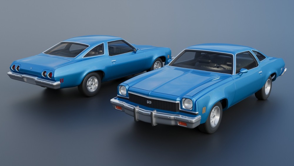 ABS-LIKE RESIN 3D PRINTED 1/25 1973 CHEVROLET CHEVELLE FULL KIT