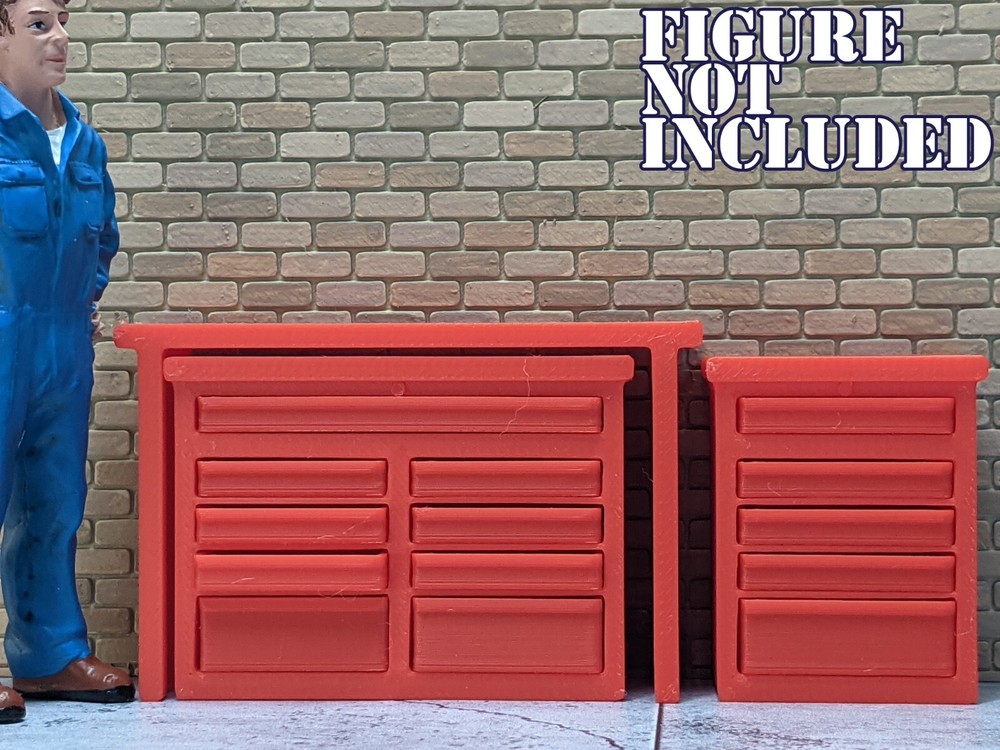 1/24 1/25 Scale Workbench with Tool Cabinets – For car garage/workshop diorama