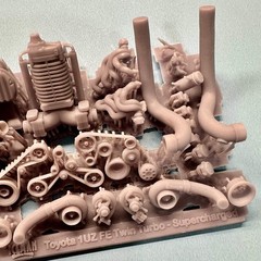 Toyota 1UZ FE Twin Turbo Supercharged Engine 1/25