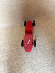 Vintage Pinewood Derby Race Car Wooden Handpainted Red Grand Prix boy scouts