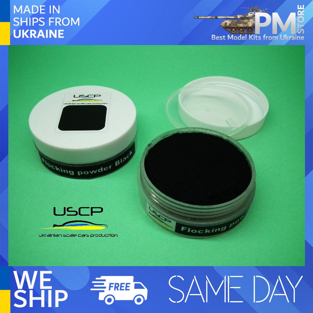USCP 24A033 Hi-Quality Flocking powder Black 30ml