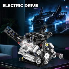 V8 Engine Model Kit with LED Lights & App Control – 715 PCS STEM Experience