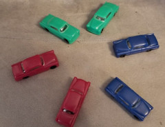 Lot of 6, 1/87, HO Scale, VTG Marx E.L.M style Autos, 1953 Chevrolet, NICE