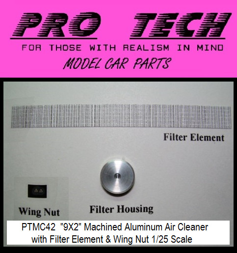 PTMC 42 9″x2″ Machined Aluminum Air Cleaner 1:25 Scale LBR Model Parts PRO TECH
