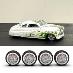 1:64 Kings Crown Chrome Hub Cap Wheels And Tires 10 mm tall