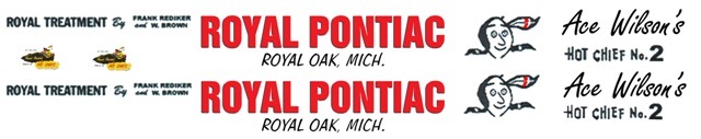 ACE WILSON’S ROYAL PONTIAC 1959-60 1/24th – 1/25th Scale Waterslide Decals