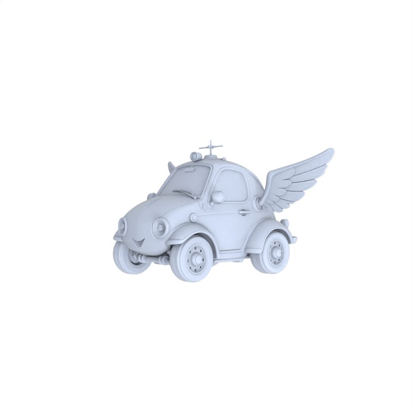 1/150 MRY-SFW LYTA143 Unpainted Angel Wing Cartoon Car Kit, DIY Diorama
