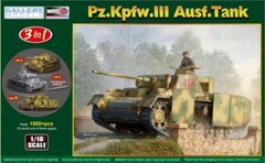 Gallery Models 1/16 PzKpfw III Ausf J/L/M Tank 3 in 1 (Plastic Kit)