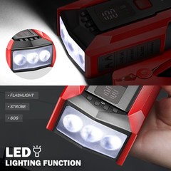 Dna Motoring 12V 2000A Peak Multi-Function Portable Car Battery Jump Starter