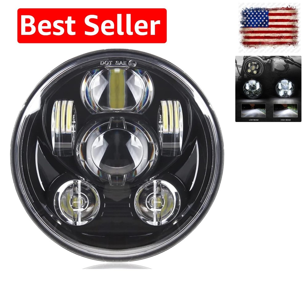 5-3/4 5.75 inch Black Aluminum Metal Head light Compatible with Sportster, Co…