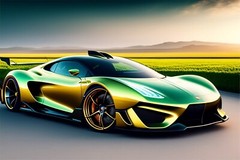 1:12 TESLA 24Custom Built HyperCar SuperCar18Concept Model Race Car Carousel GOL