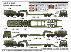 Trumpeter 1/72 MAZ537G Intermediate Type Tank Transport w/MAZ/ChMZAP524 TRP7194