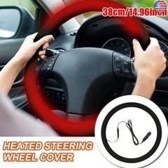 12V Heated Steering Wheel Cover Steering Wheel Warmer 14.5-15.5 Inch Steering