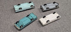 Lot Of 4 VTG Model Cars Promo Screw Bottom Thunderbird 60 Chevy wagon Mercury