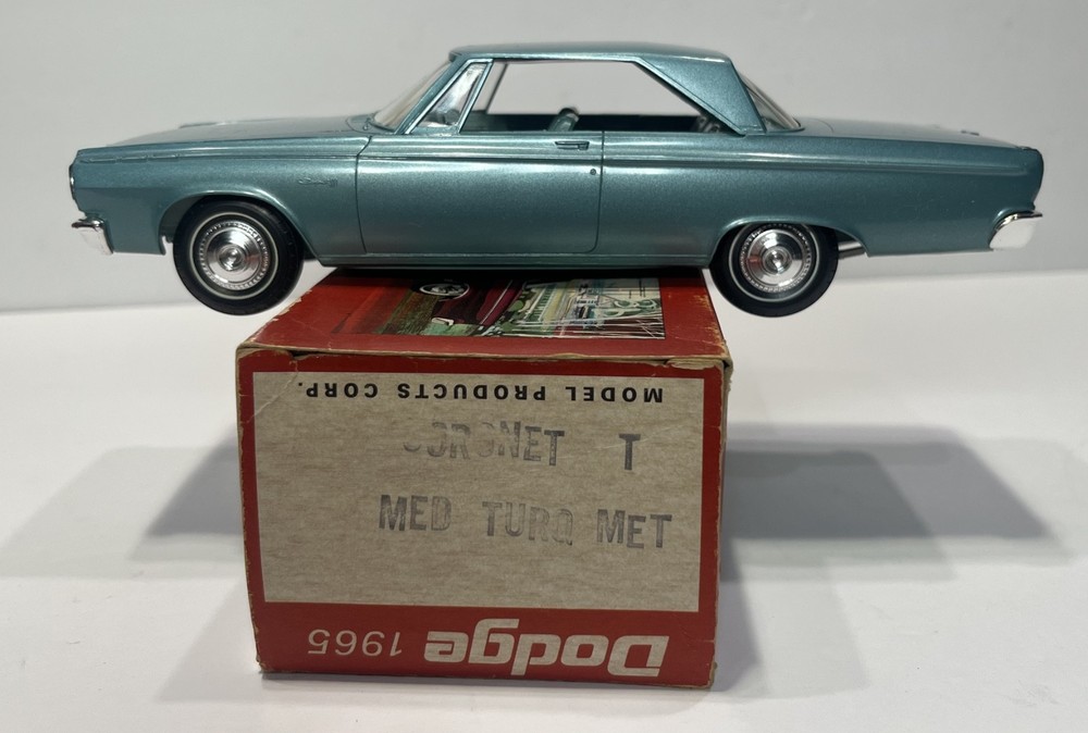 Vintage 1965 MPC Dodge Coronet Hardtop Dealer Promo Car Rare Turquoise w/ Box