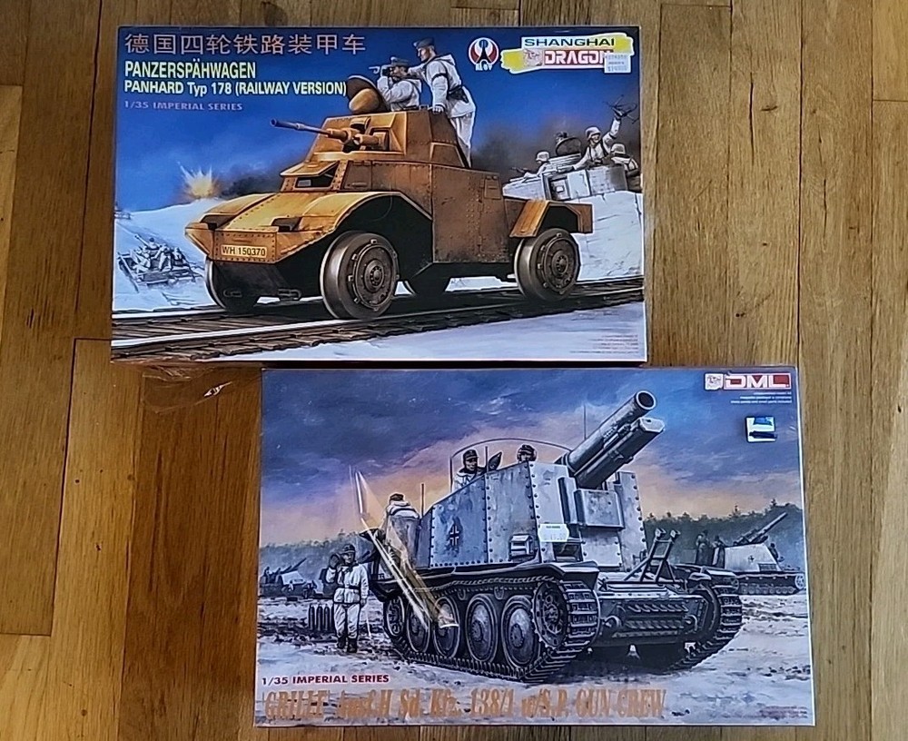 NEW DRAGON PANZERSPAHWAGEN MODEL KIT RAILWAY VERSION With German Ausf.H SdKfz