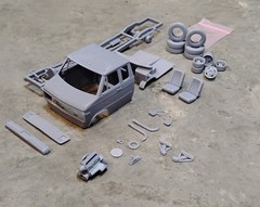 3d Printed 1/25 70’s-80’s Chevy Custom Van Chassis Cab Dually