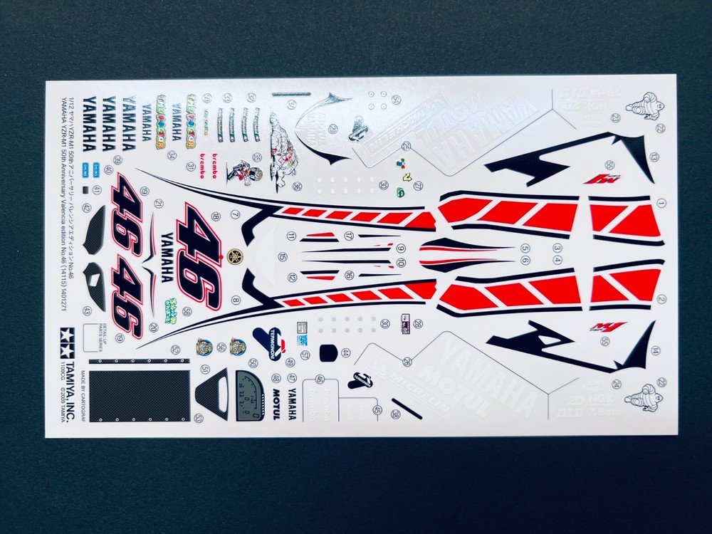 Tamiya Decals 1/12 YAMAHA YZR-M1 50th #46 Cartograf.Item14115 from Japan