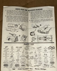 1960’s SMP 1960 Corvette 3-in-1 Customizable Model Kit Instructions Sheet