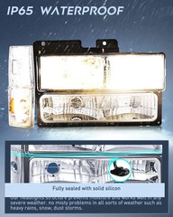 1988-1993 Chevy Silverado Suburban Tahoe GMC Sierra Yukon Headlights Assembly