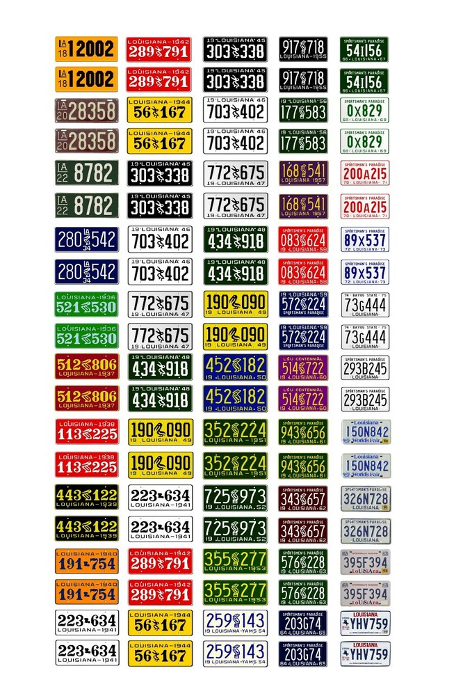 1/25 scale model car assorted USA Louisiana license plates state tags 1:25