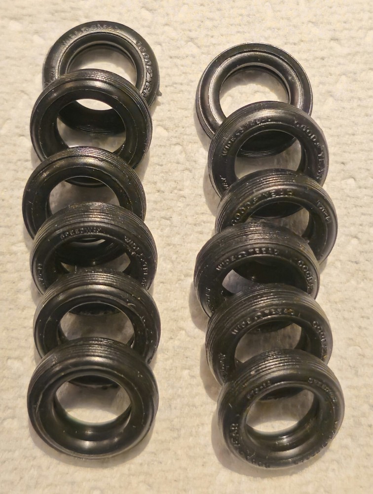 12Pcs Good Year Model Car Rubber Tire 1:43 Scale F70-14 Speedway Wide Tread