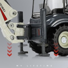 1/50 Scale Die-Cast Backhoe Loader Excavator Model – Dual-Function Construction