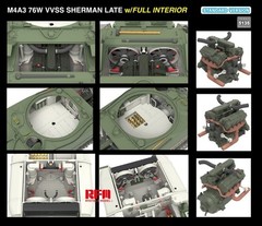 RyeField Model RFM 5135 1/35 M4A3 Sherman 76W VVSS Late w/Interior Standard Ver.