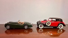 2PC LOT: Burago ’48 Jaguar XK120 & Mira ’36 Mercedes 540K Model Cars 1:24 (Both)