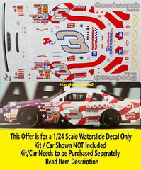 NASCAR DECAL # 3 GOODWRENCH ATLANTA 1996 MONTE CARLO EARNHARDT 1/24 POWERSLIDE