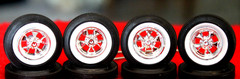 TIRES(4) BEAUTIFUL(5-STAR) WIDE W/WALL FIRE../STONE & 4 KRAGER STYLE MAG WHEELS
