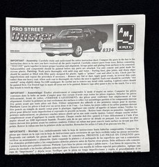 Vintage, AMT, ‘71 Duster, Street Machine, 1/25, 8334 Model Kit 1998 Incomplete
