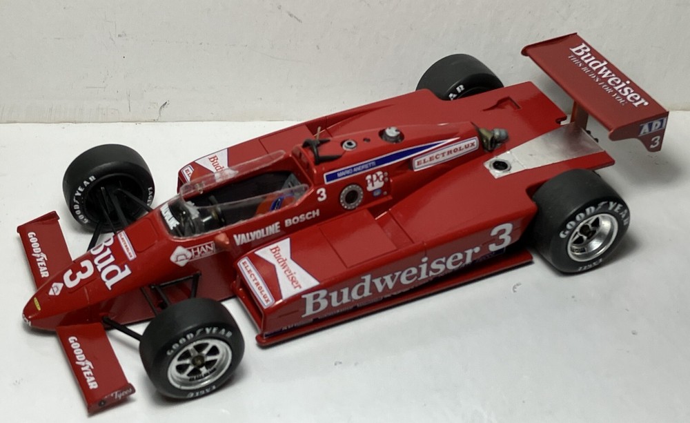 1/25TH SCALE 1984 BUDWEISER LOLA, MARIO ANDRETTI INDY 500, CART, INDY RESIN