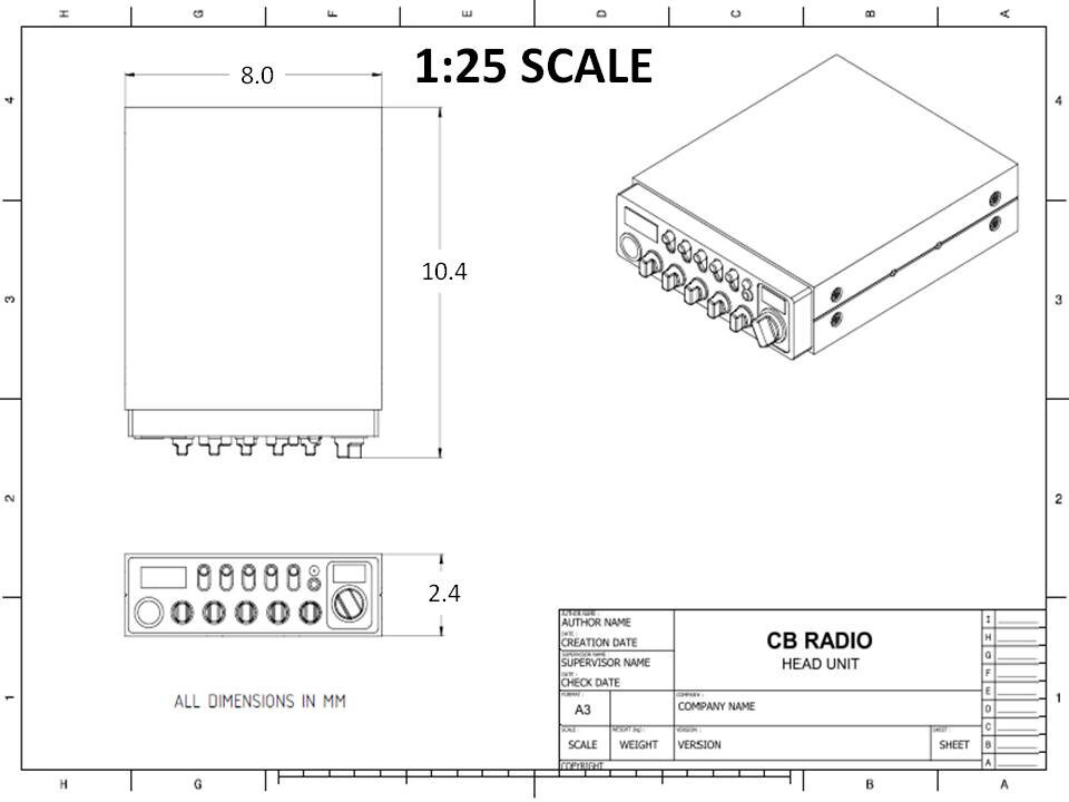 2 off, 3D Print Resin, Model Car CB Radio Sets, Various Scales