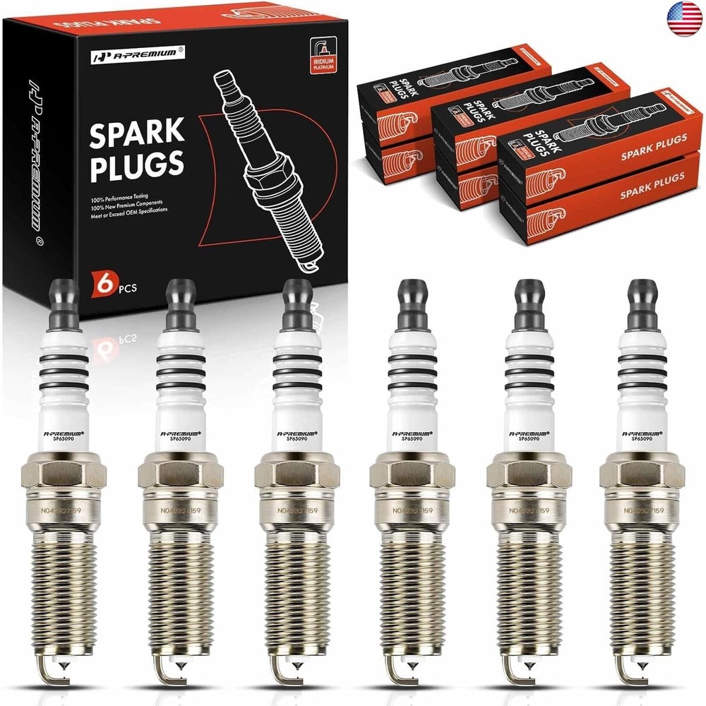 A-Premium Iridium Platinum Spark Plugs (Pack of 6) Compatible with Ford F-150
