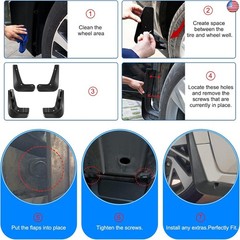 BDFHYK Mud Flaps Splash Guards 4PCS Front & Rear Side Mud Guards Compatible