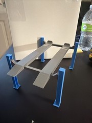 4 post model car lift 1:24 1:25 scale KIT Diorama In Silver And Blue! Paintable