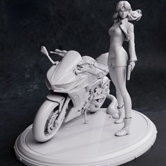1/24 Resin Figures Model Kit Cool Girl Rider Warrior Unpainted,Unassembled Model