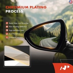 A-Premium Right Passenger Side Heated Mirror Glass with Backing Plate –