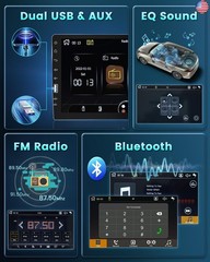 AM Radio Hikity 9 Inch Touch Screen Single Din Car Stereo with Carplay Android