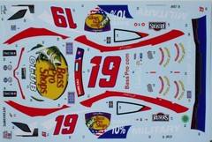 NASCAR DECAL #19 BASS PRO SHOPS PATRIOTIC 2023 TOYOTA CAMRY MARTIN TRUEX Jr 1/24